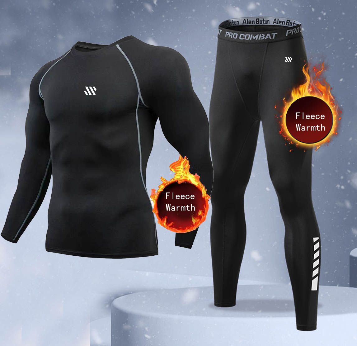 Thermal Long John - Nieuwe 2-delige winter warme heren ondergoedset,