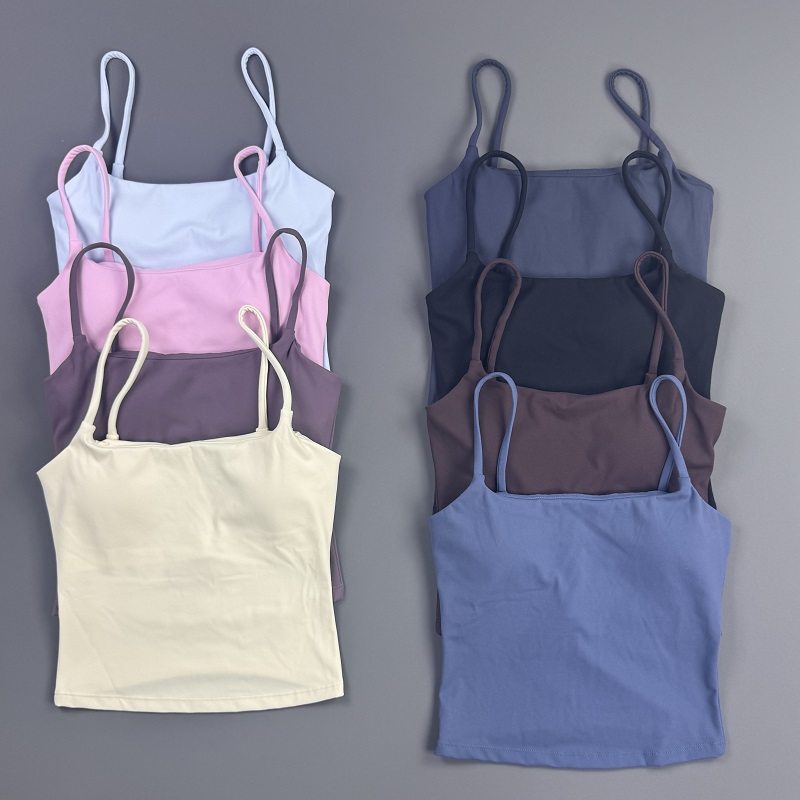 Suspender Tank Top - Gymtop Dames Spaghettibandjes Camisole Tanktop Effen