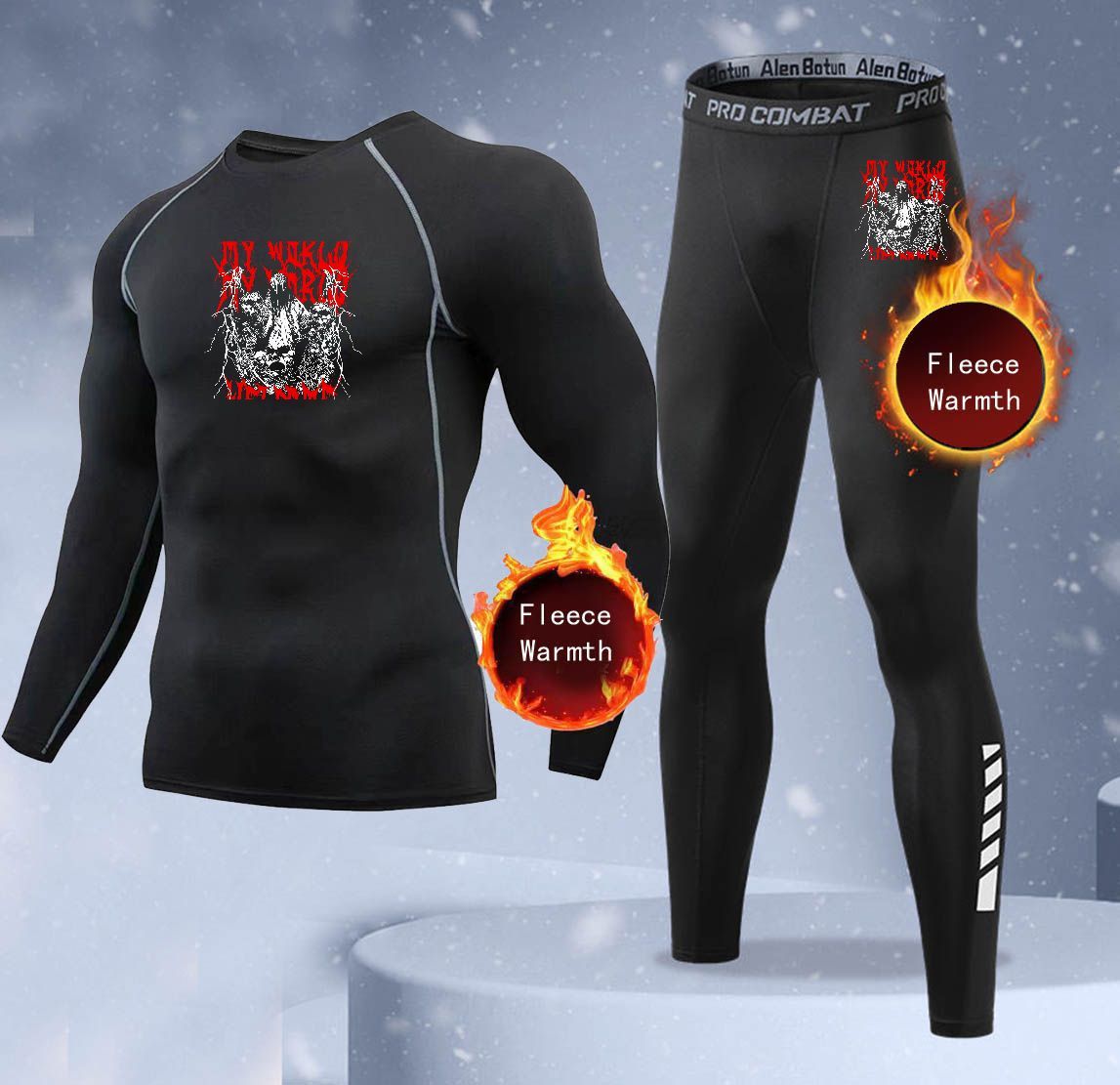 Thermal Long John - Nieuwe 2-delige winter warme heren ondergoedset,