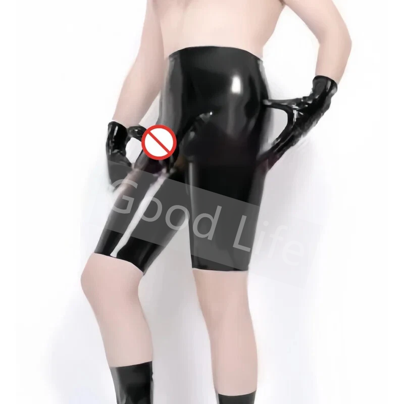 Boxer Shorts Modal - Handgemaakte mannen zwarte sexy latex boxerbroek