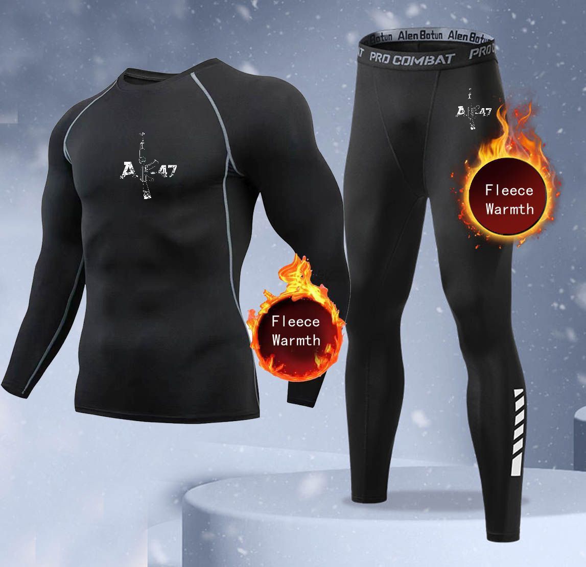 Thermal Long John - Nieuwe 2-delige winter warme heren ondergoedset,